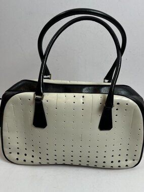 Vintage White Prada Vitello Fori Bag